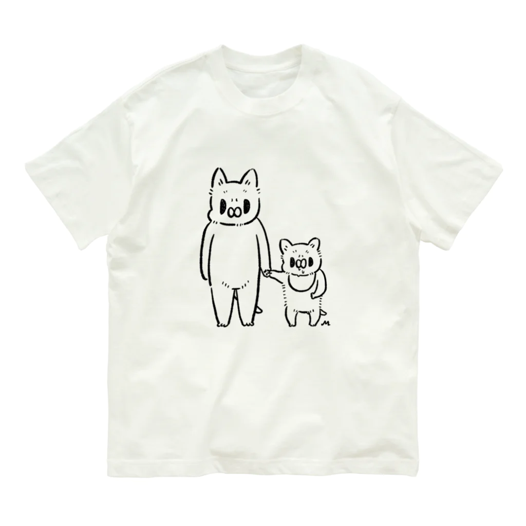 momotoの猫親子柄（単色） Organic Cotton T-Shirt