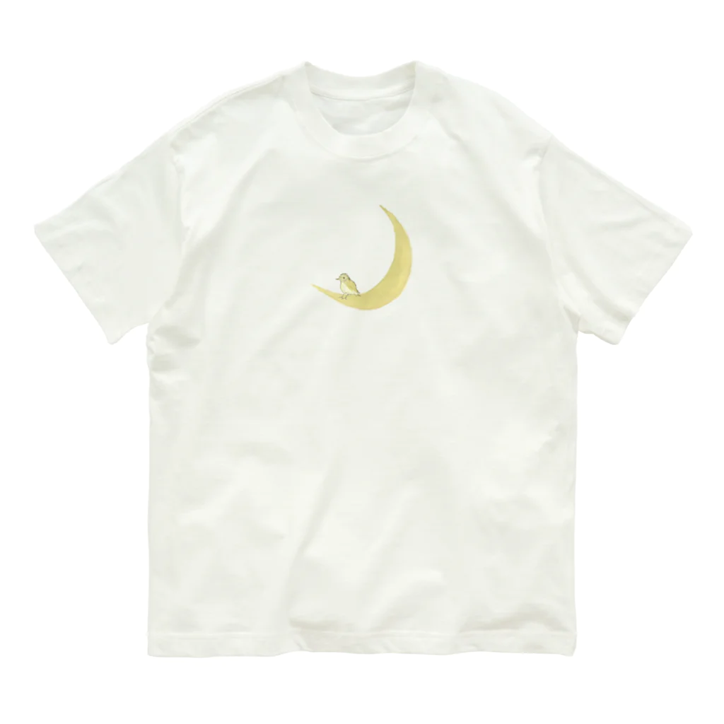 rilybiiのThe watching moon and the resting yellow bird. オーガニックコットンTシャツ