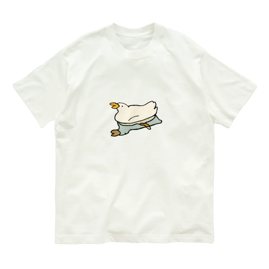 昼間のすいすいアヒル（カラー） オーガニックコットンTシャツ