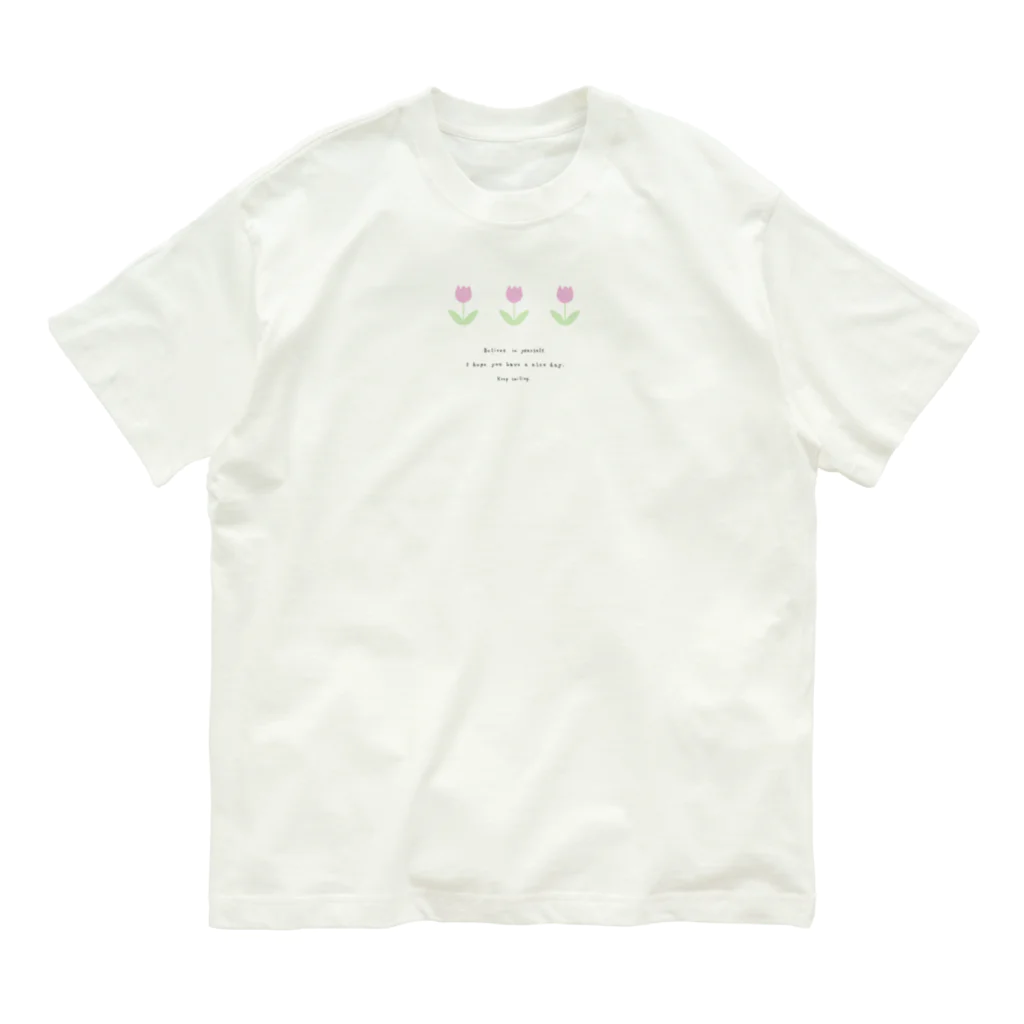 rilybiiの並んだチューリップ . Organic Cotton T-Shirt