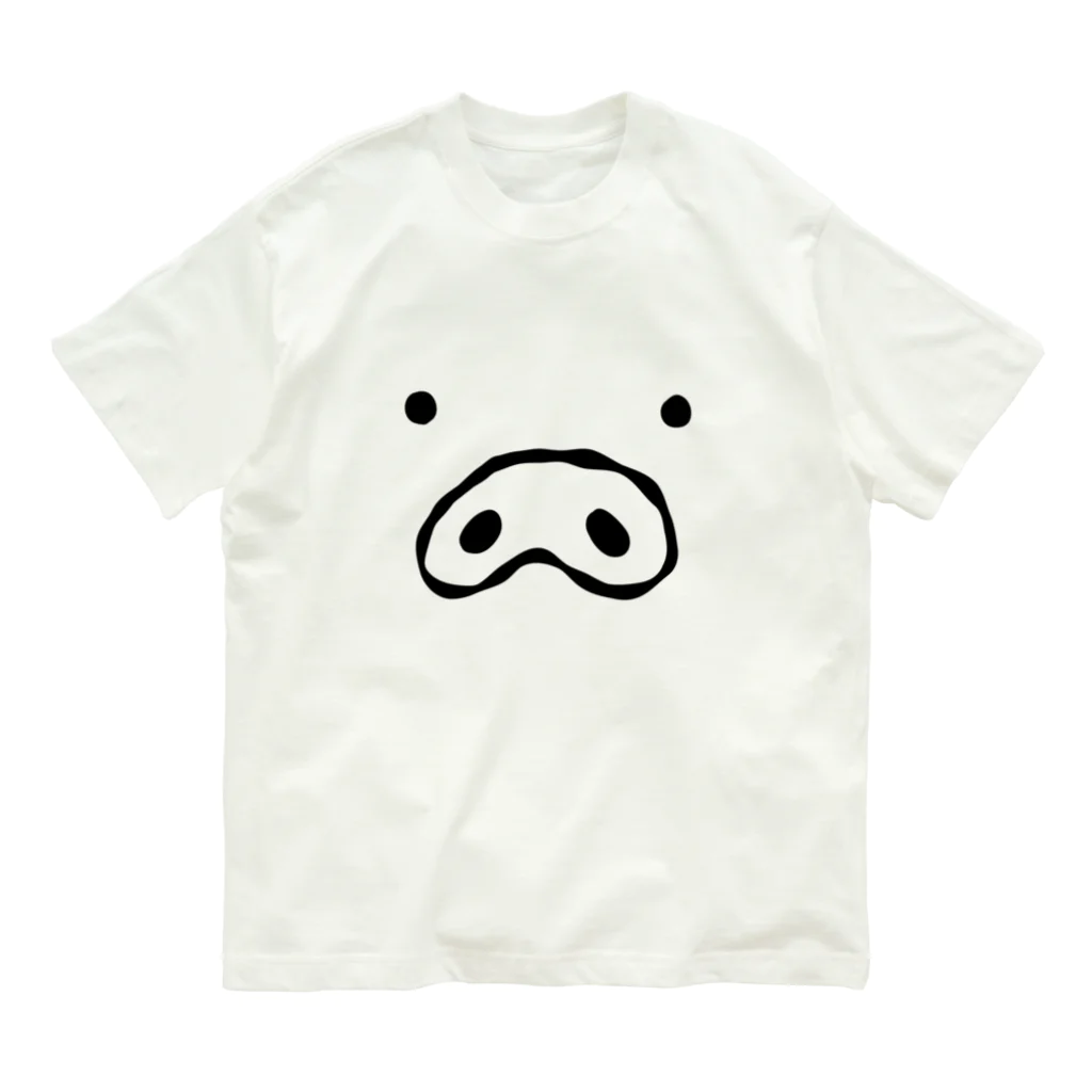 ゆるイラストのドあっぷ　ぶたさん Organic Cotton T-Shirt