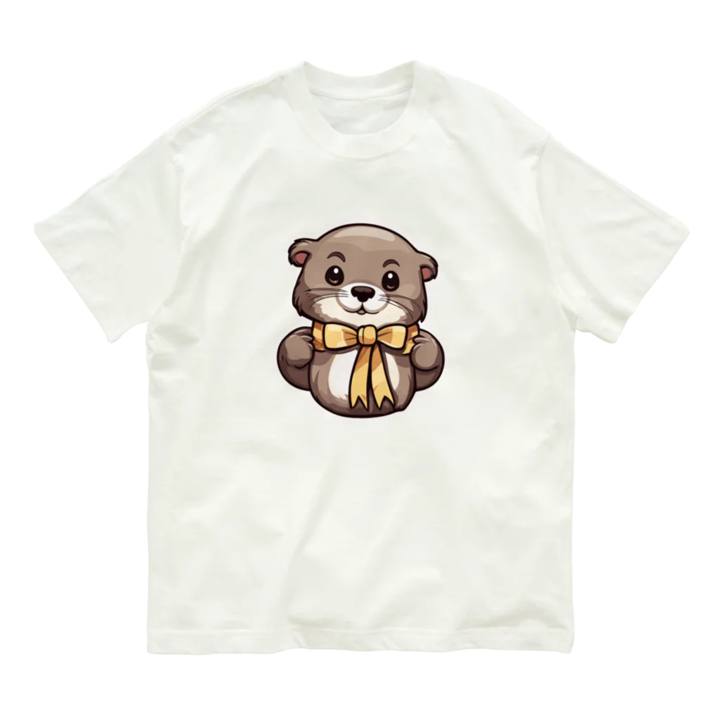 QuillSerenadeの可愛いリボンのもちぽんのステッカー Organic Cotton T-Shirt