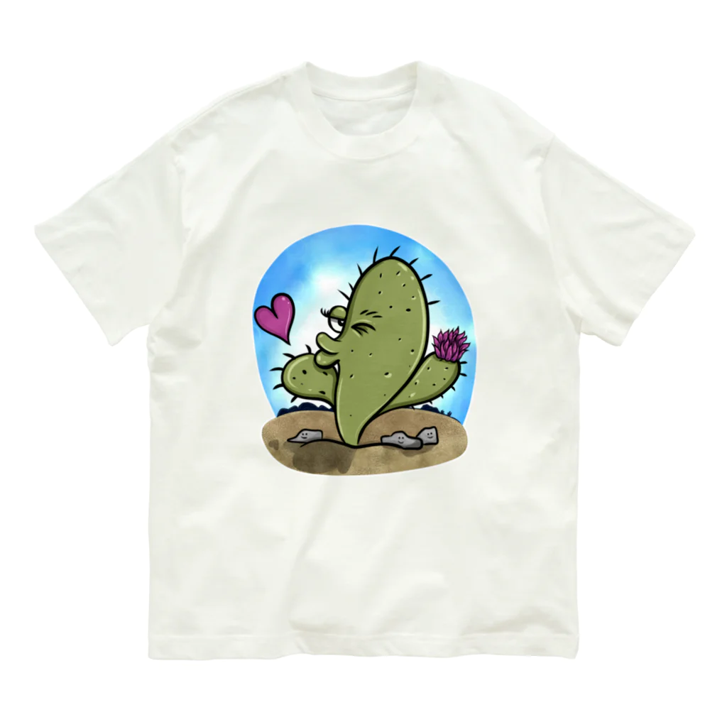 Realm of Ramblesのサボテン - 投げキス Organic Cotton T-Shirt