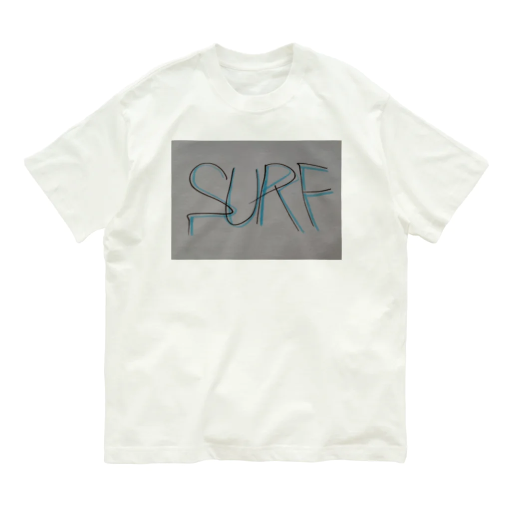 SURF810のSURF 文字(青影) Organic Cotton T-Shirt