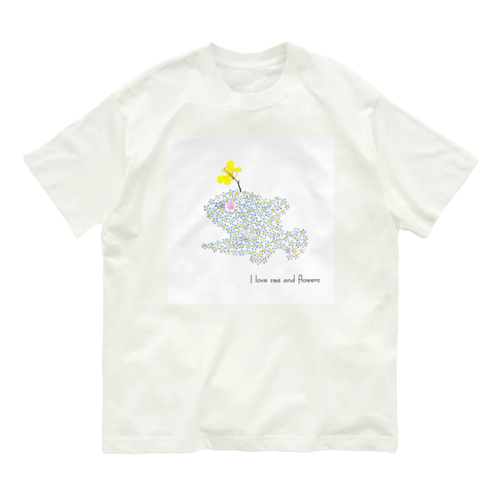 エフェメラル フラワーアートの花チョウチンアンコウ オーガニックコットンTシャツ オーガニックコットンTシャツ