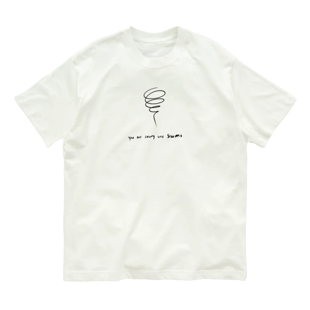 emi flowerのstorms オーガニックコットンTシャツ