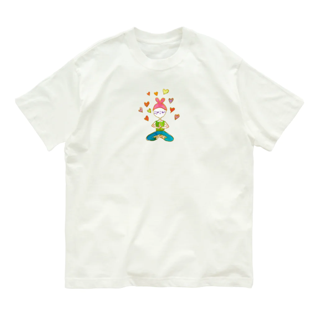 onmycolorの楽描き店のそばかすこちゃん with LOVE Organic Cotton T-Shirt