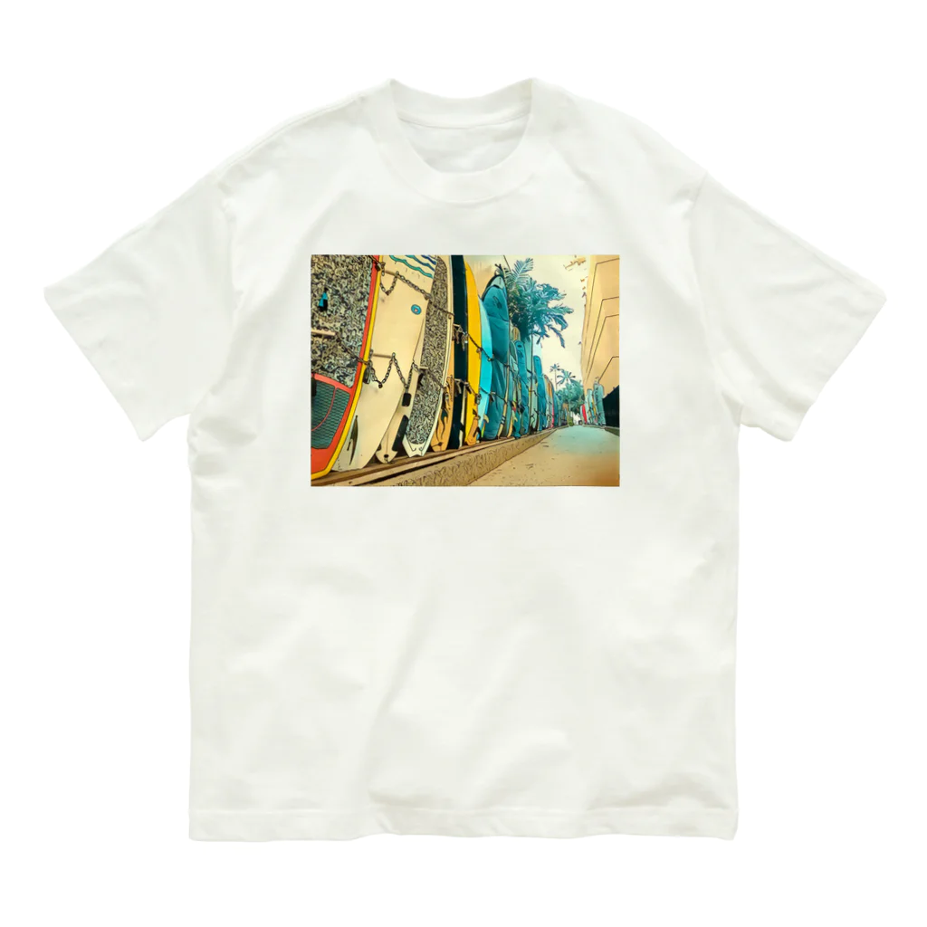 Tomomojiのハワイの裏通 Organic Cotton T-Shirt