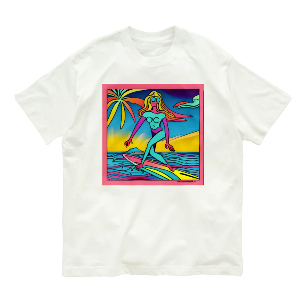 COCOSURFのサイケデリックCOCO オーガニックコットンTシャツ