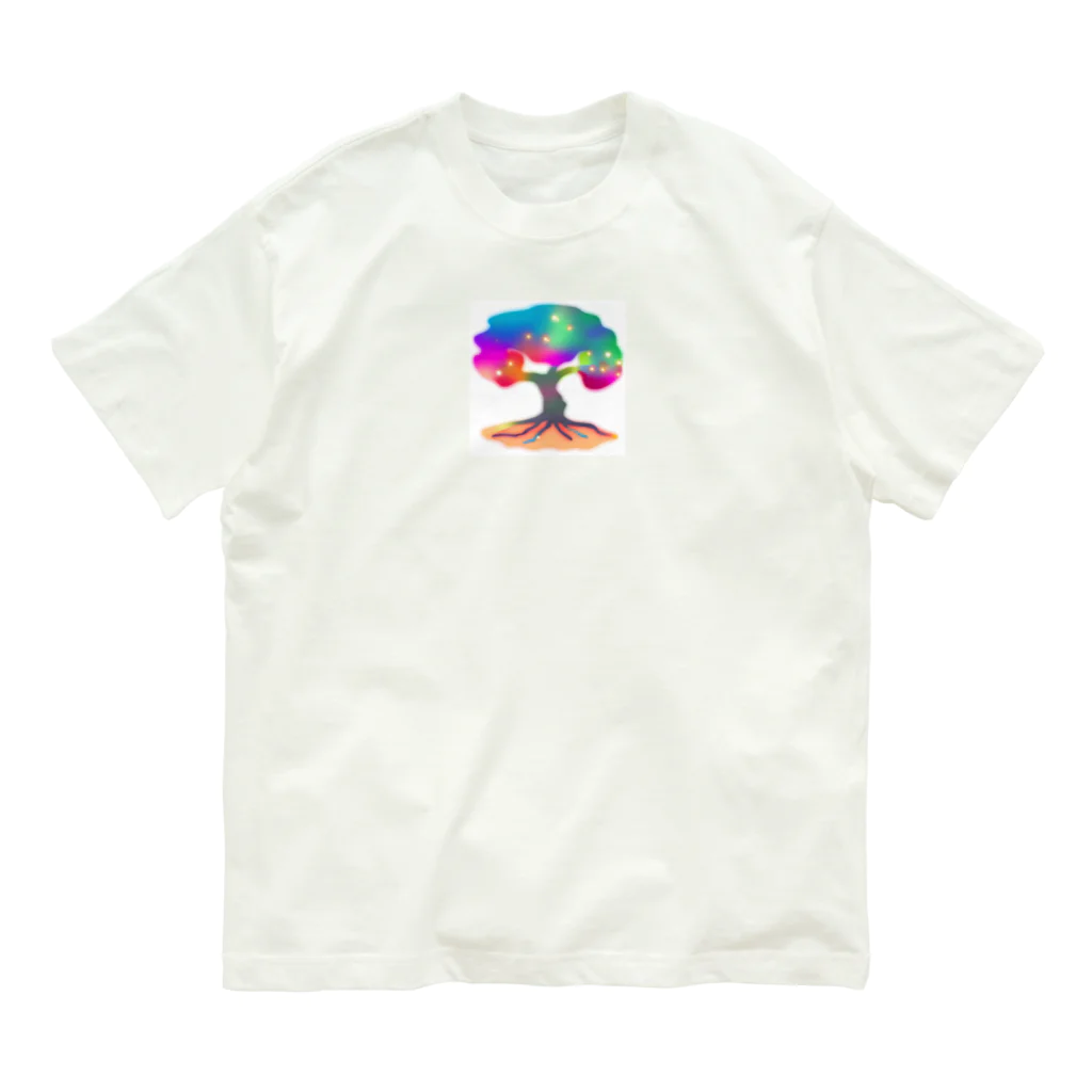 Kuronicoのレインボーガジュマル オーガニックコットンTシャツ