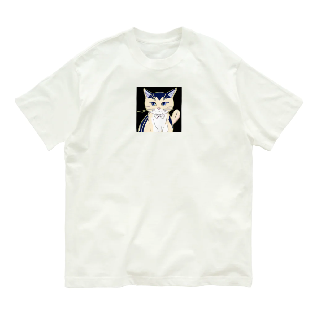 haru-2233の気品ある猫 シマシマ柄 Organic Cotton T-Shirt