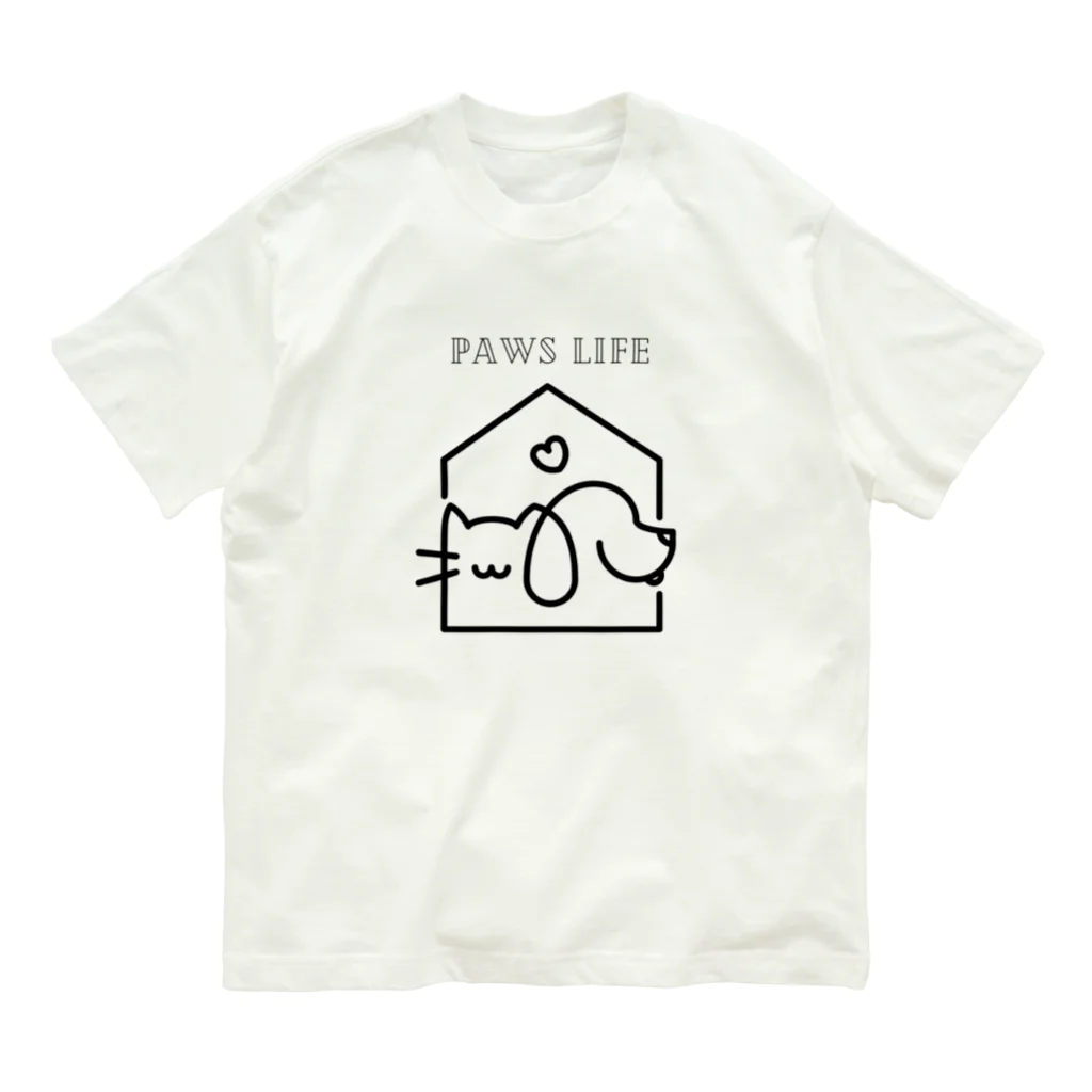 MUTEPOTENSHINのPAWS LIFE オーガニックコットンTシャツ