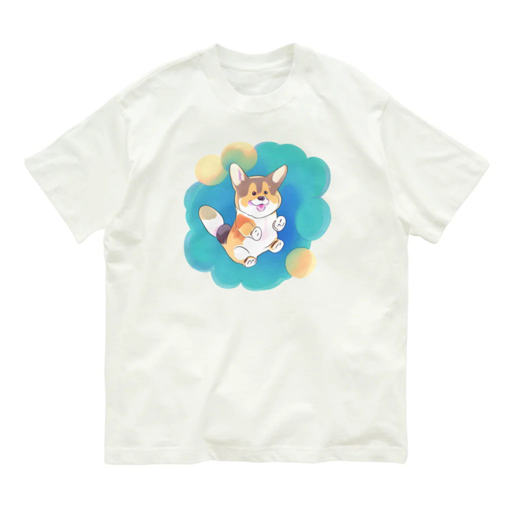 nakagawa-kikakuのコーギーの大ジャンプ Organic Cotton T-Shirt