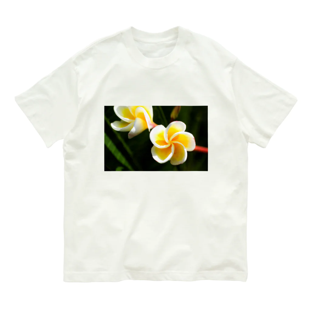 kamakiri3のFlower of the Heart　プルメリア オーガニックコットンTシャツ