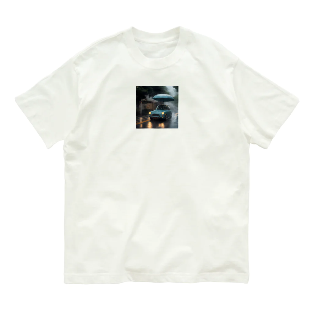 nonbiri-yaの雨車 オーガニックコットンTシャツ