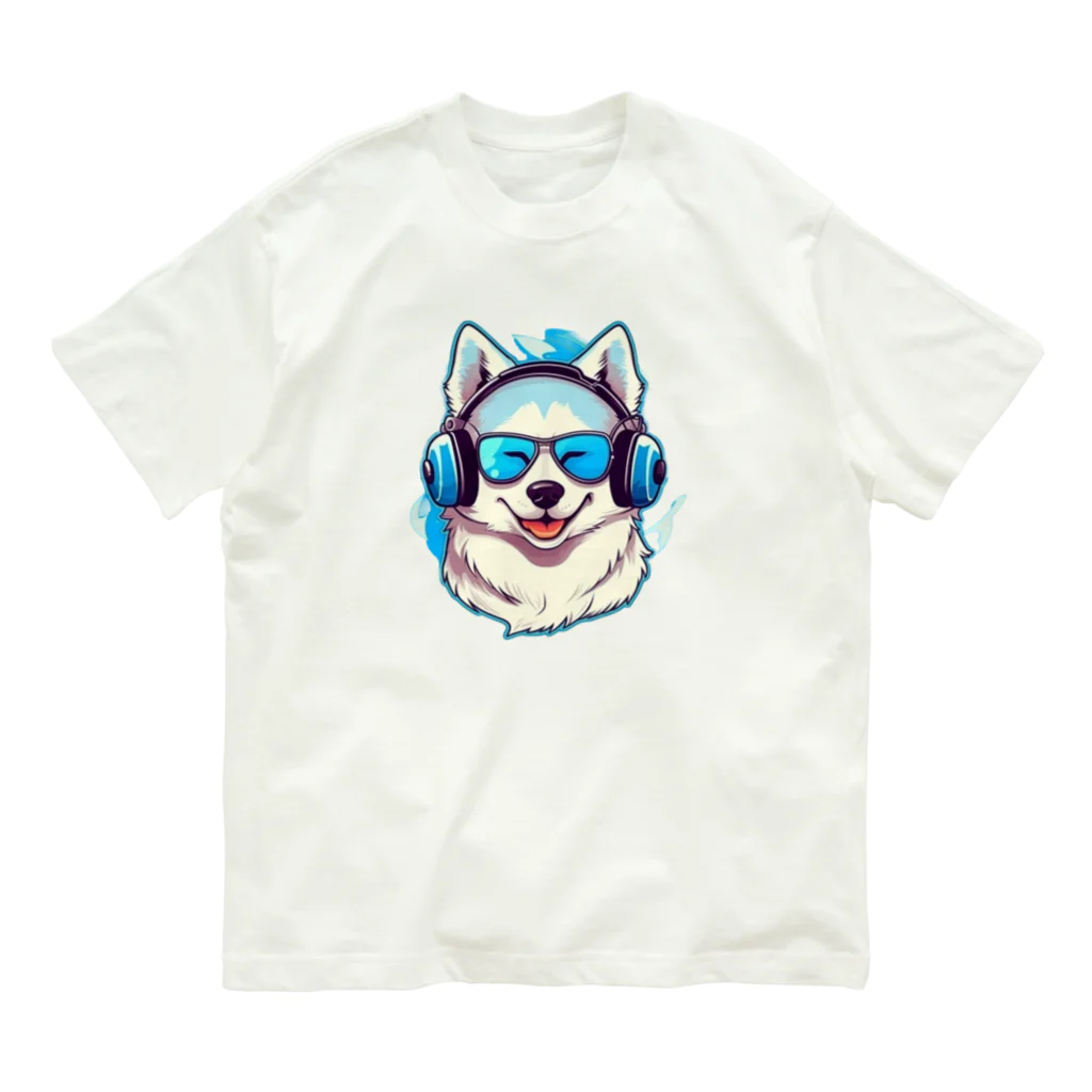 dogsdream8246の夏楽ハスキー オーガニックコットンTシャツ