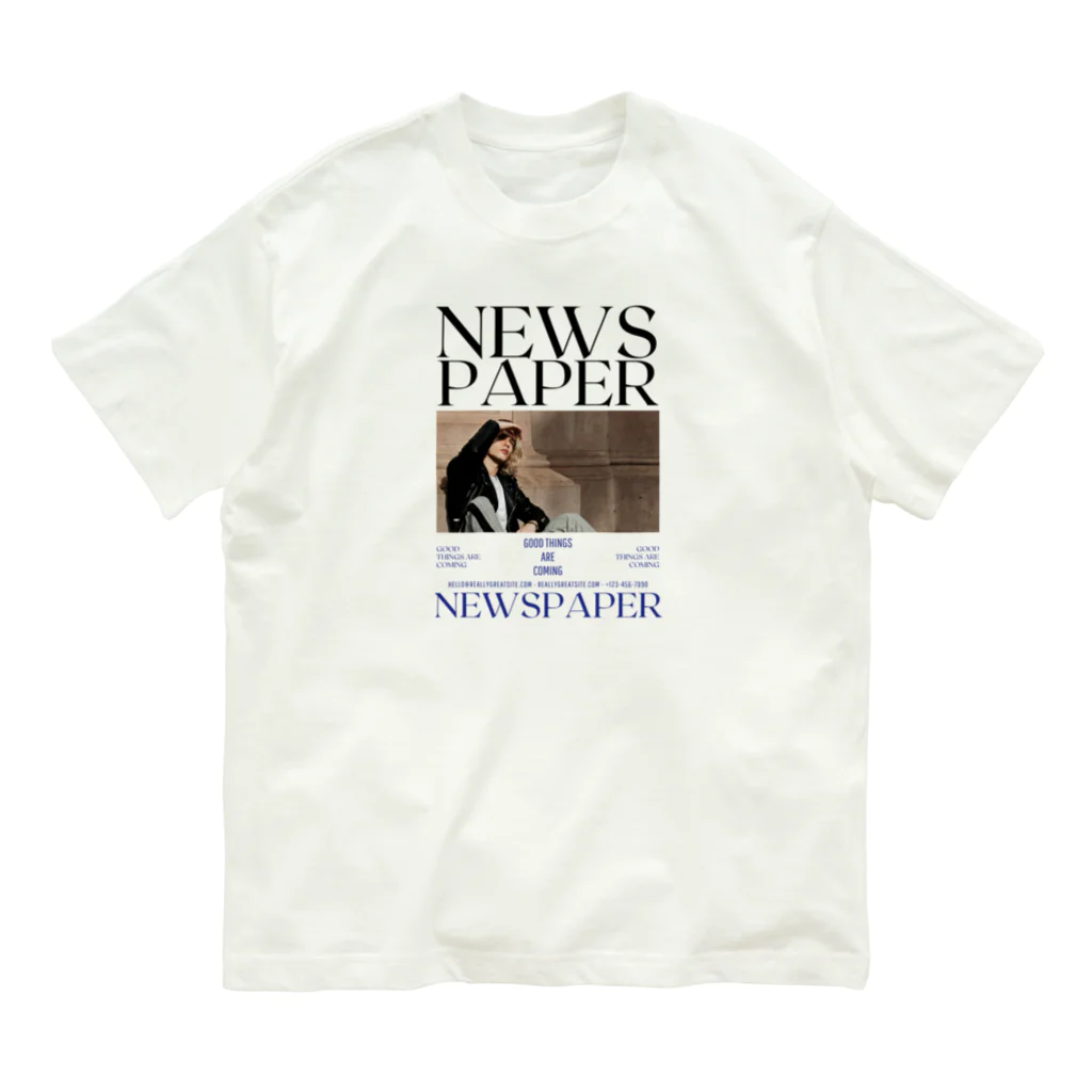 show.のNEWS PAPER オーガニックコットンTシャツ