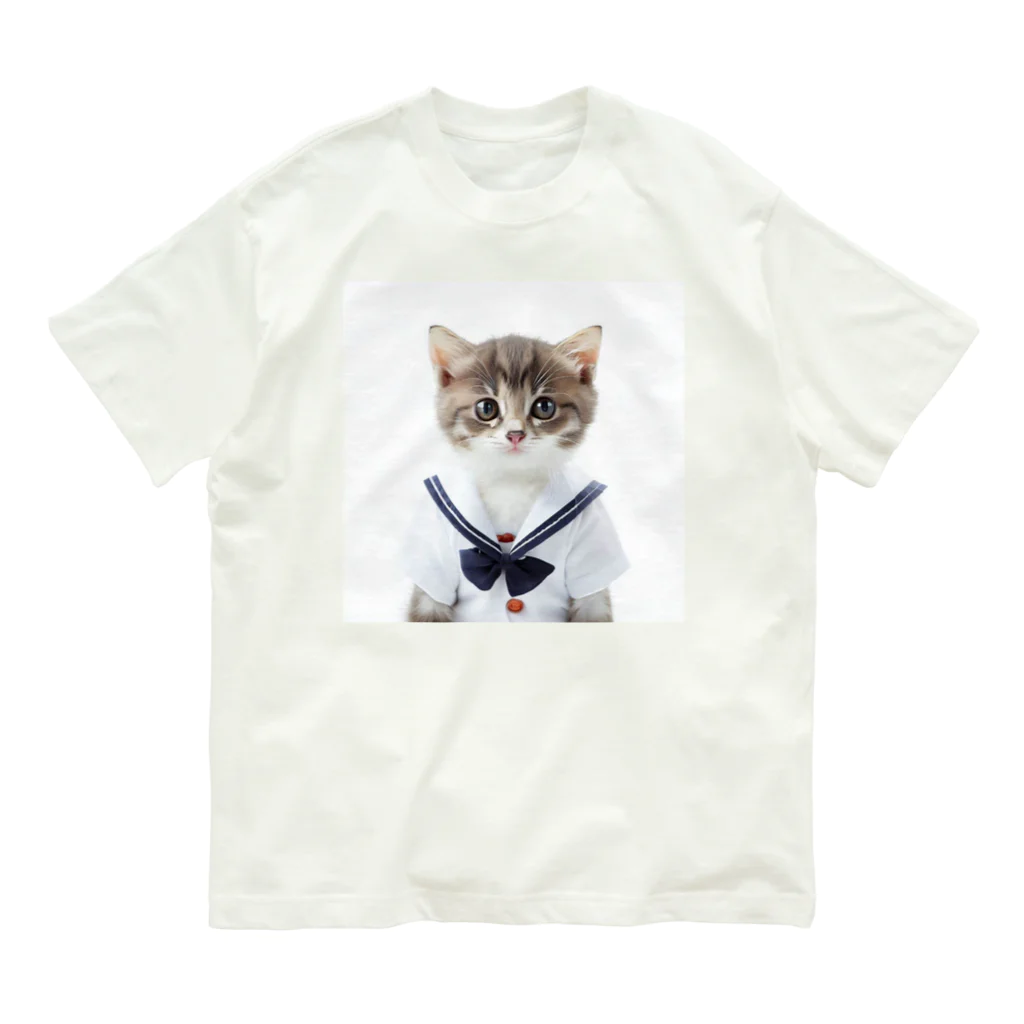 dogsandcatsのセーラーキャット オーガニックコットンTシャツ