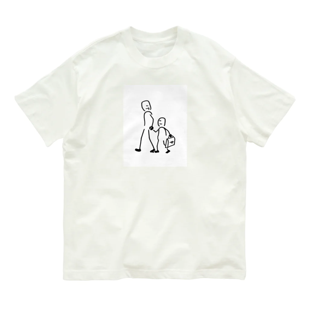 kopapaの親子手つなぎデートくん Organic Cotton T-Shirt