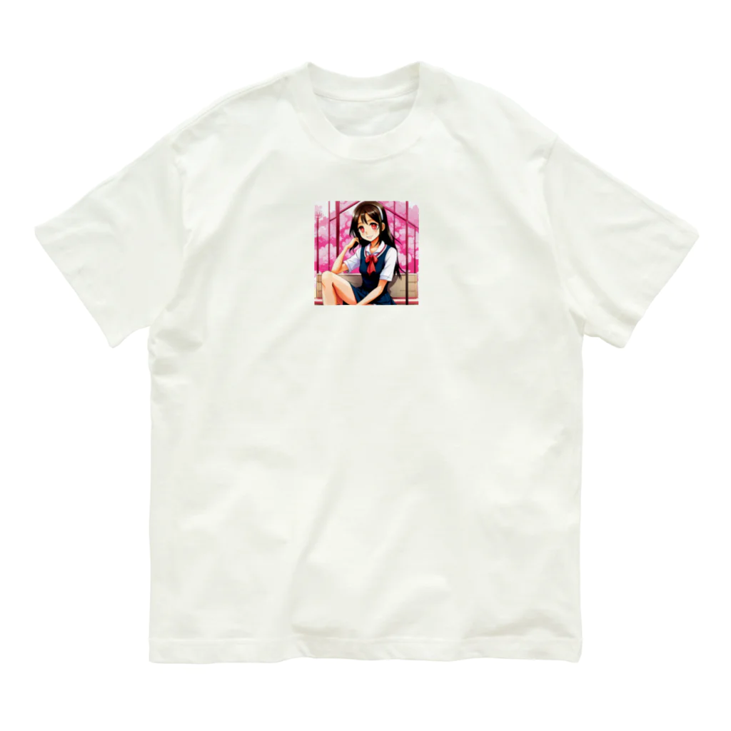 🎨デザイン宮殿🛍️の✨明るい美少女シリーズ：スレンダー女子高生エディション✨ Organic Cotton T-Shirt