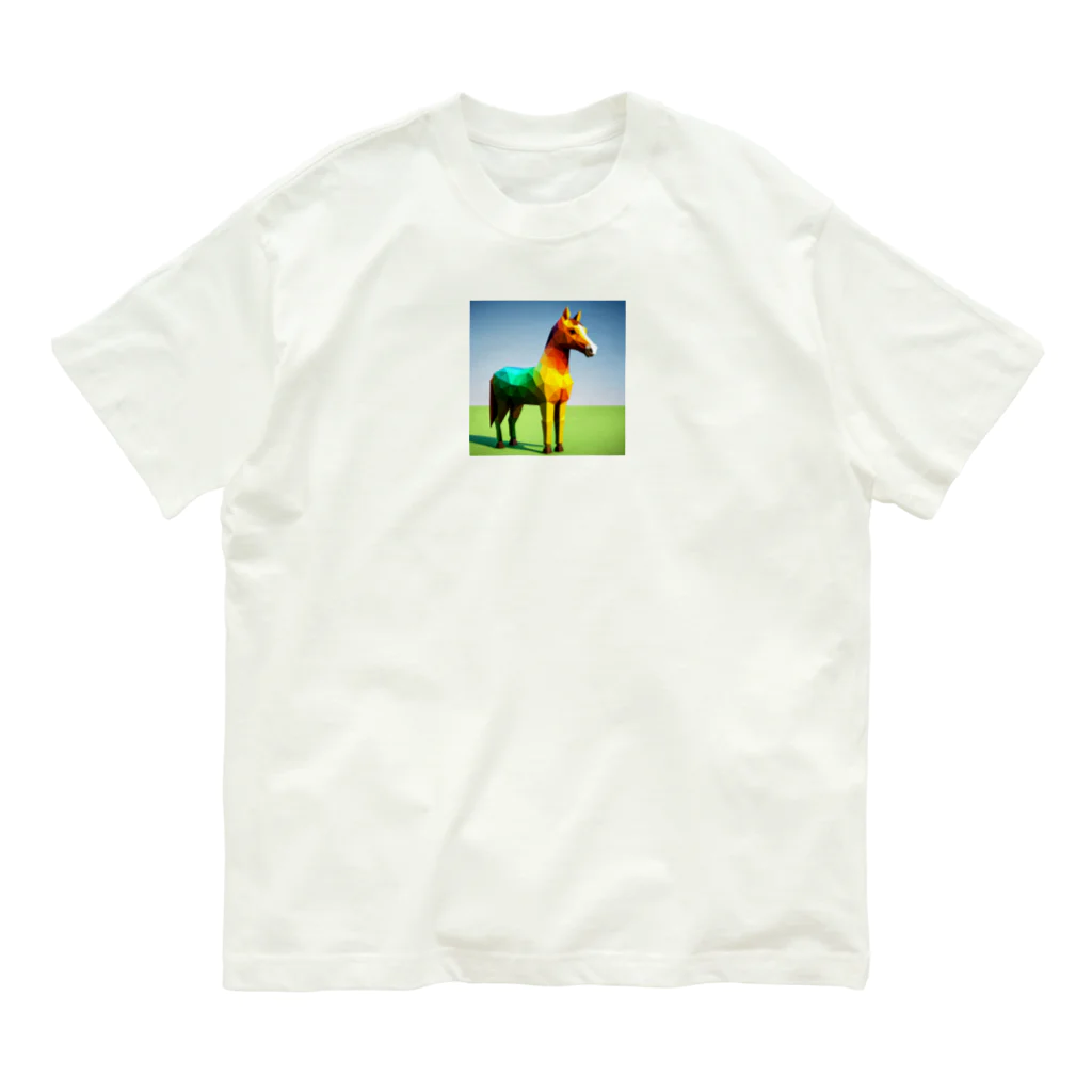 REIZAのカラフルにたたずむ馬 Organic Cotton T-Shirt