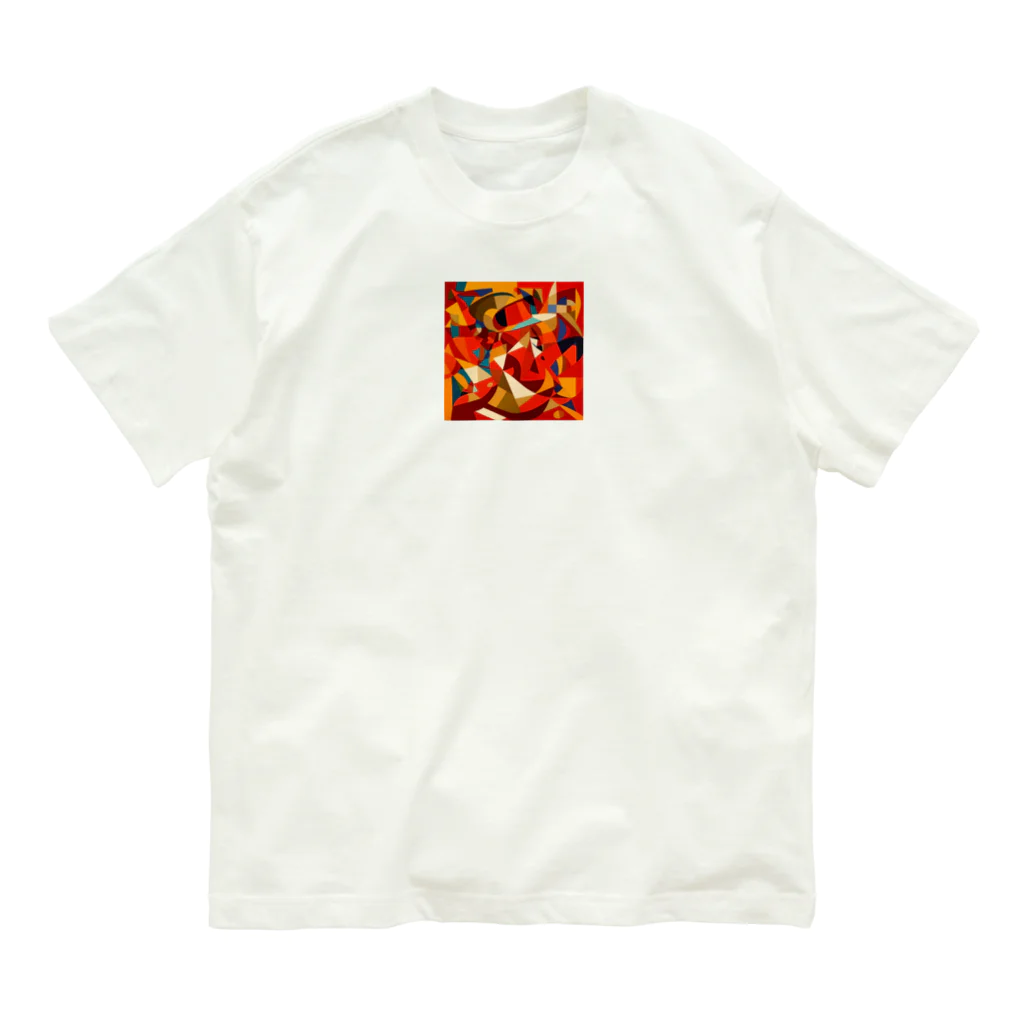 sagimoriの唐辛子アート オーガニックコットンTシャツ