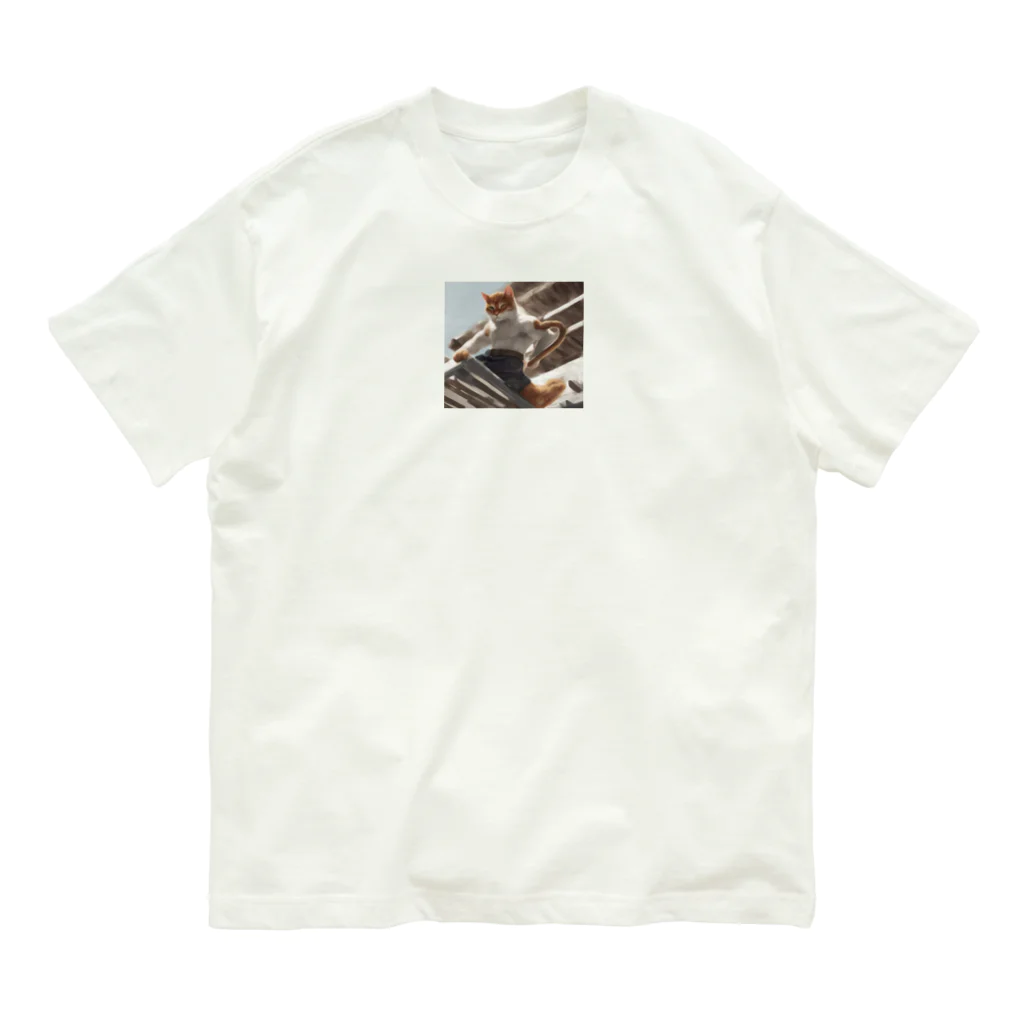 TAIYO 猫好きの躍動感あふれる猫 Organic Cotton T-Shirt