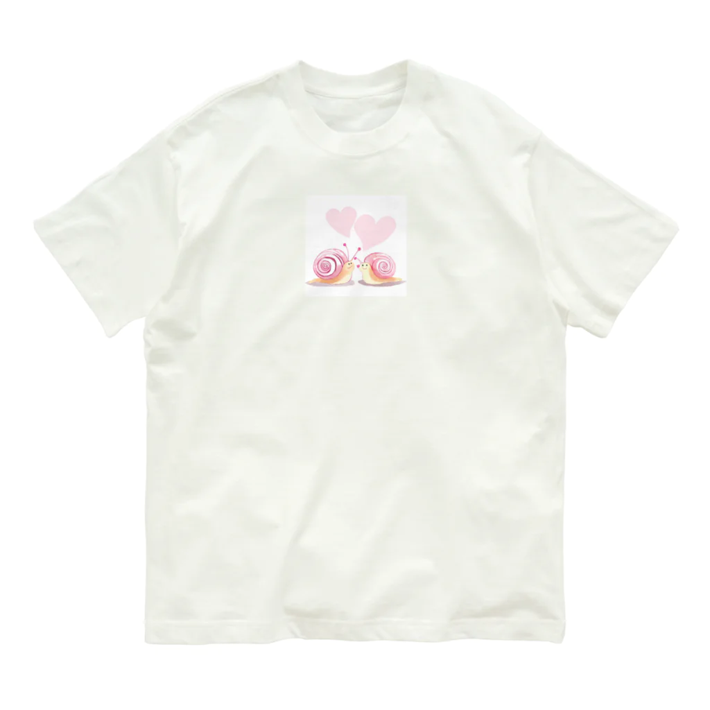 カタツムリに癒しを求めて❗の幸せなカタツムリ Organic Cotton T-Shirt