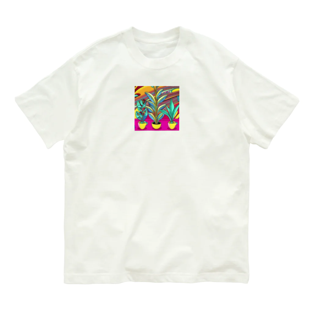 K's Storeのヴィヴィッド植物 Organic Cotton T-Shirt