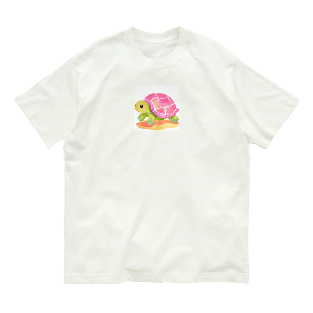 udのかわいいカメのイラストグッズ オーガニックコットンTシャツ