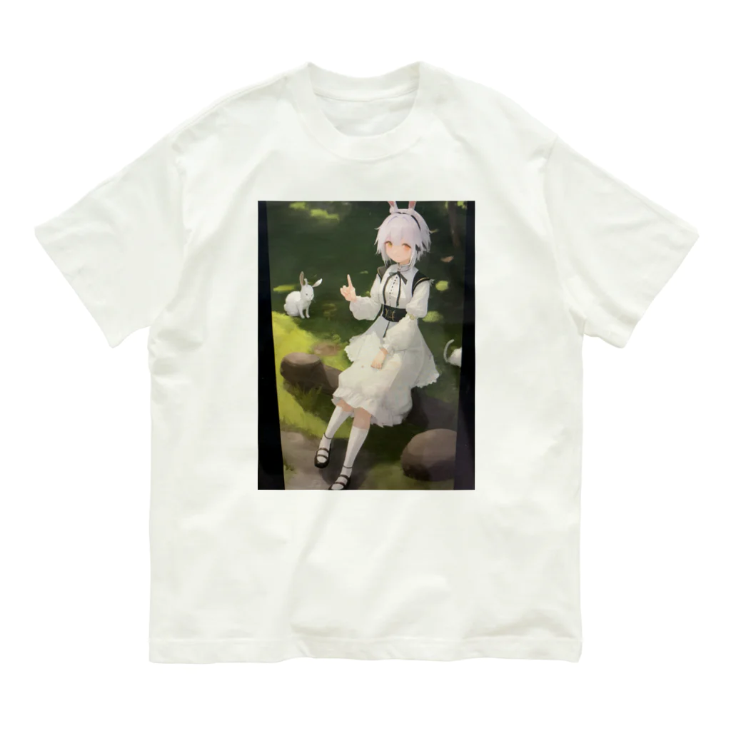 mamichin1122のウサ耳少女 オーガニックコットンTシャツ