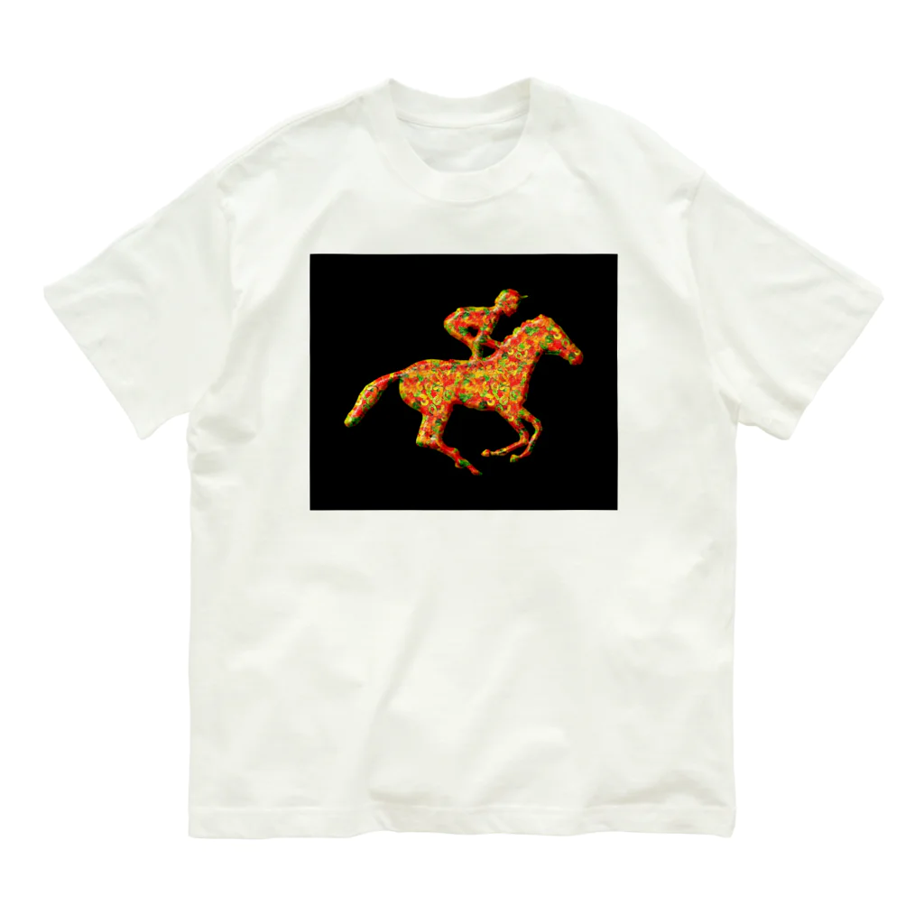 mumusの馬　colorful オーガニックコットンTシャツ