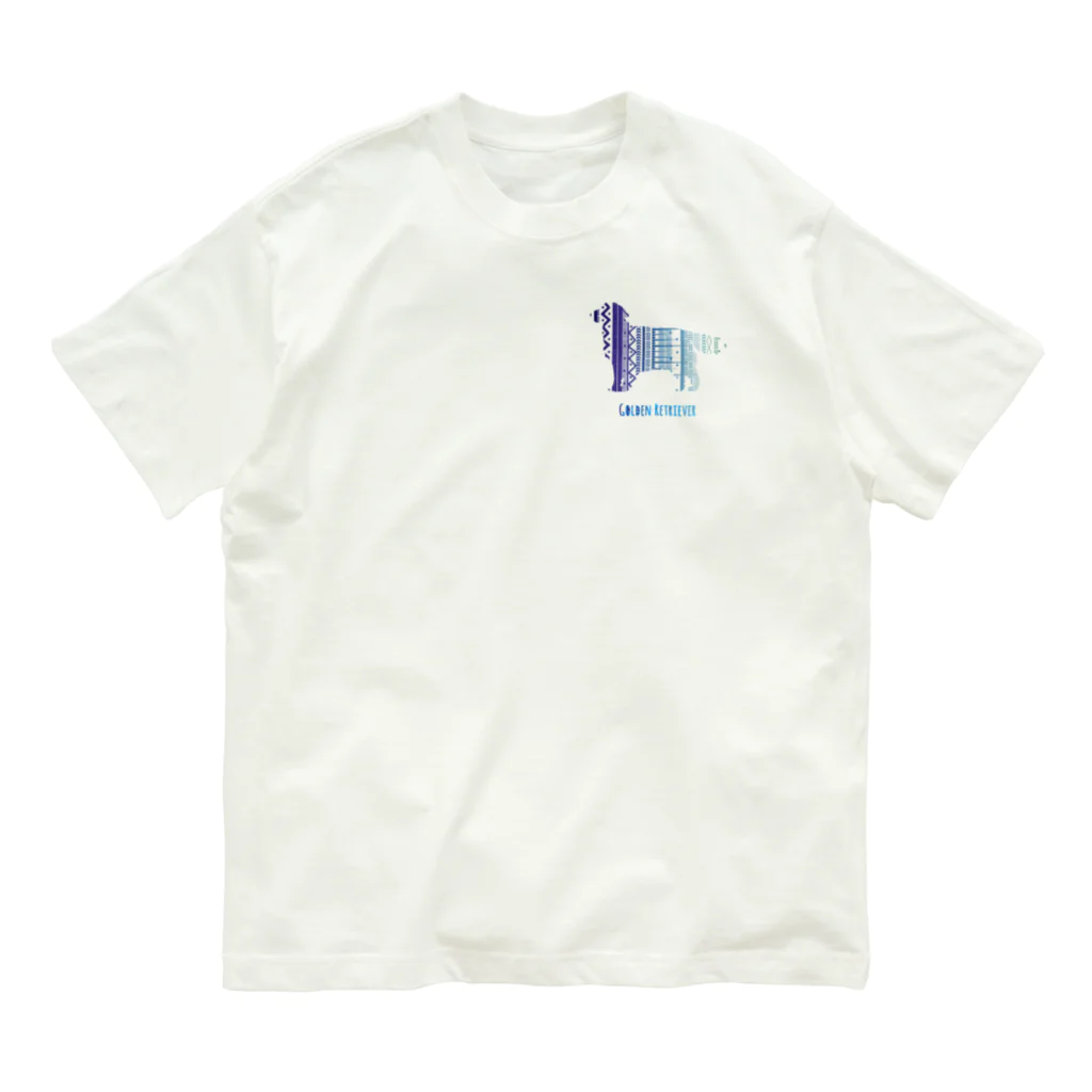 AtelierBoopの波ーゴールデンレトリバー オーガニックコットンTシャツ
