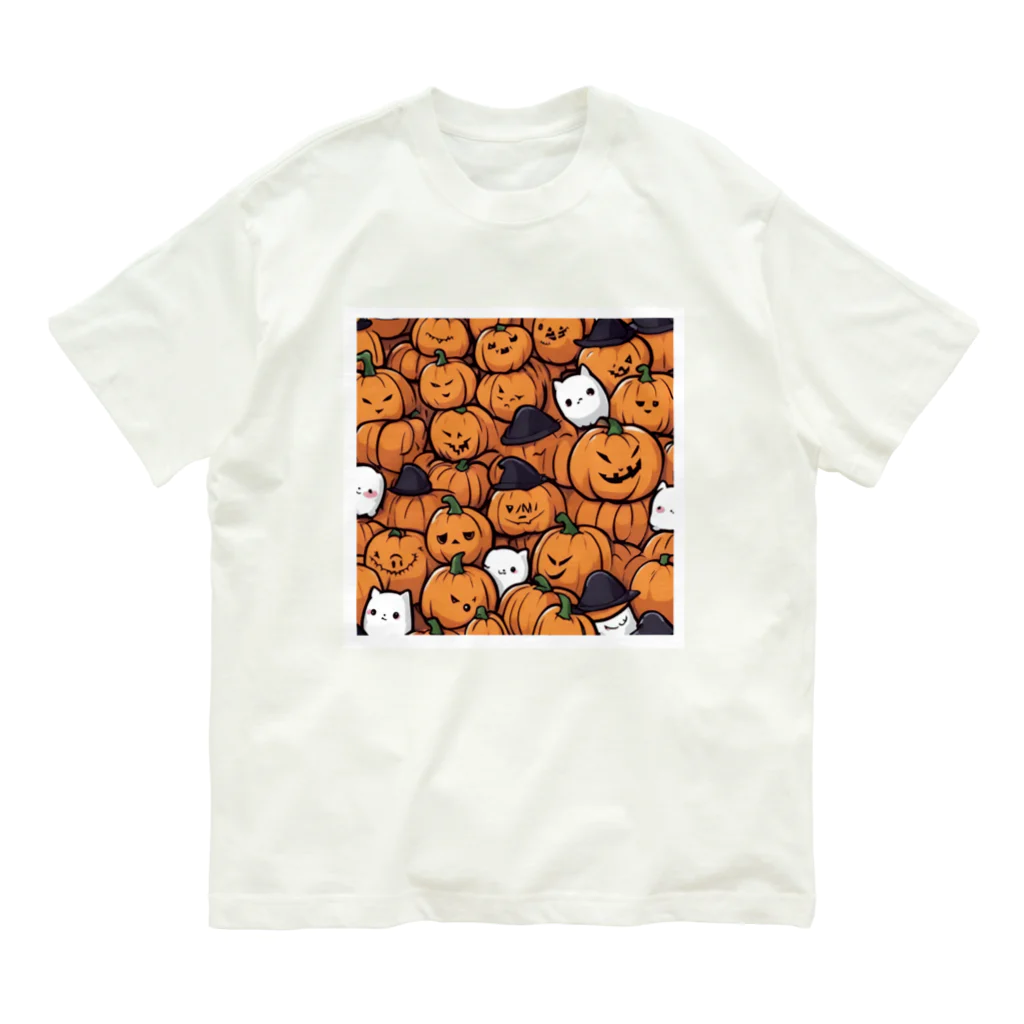 カツヒサ☆のハロウィン　かぼちゃグッズ オーガニックコットンTシャツ