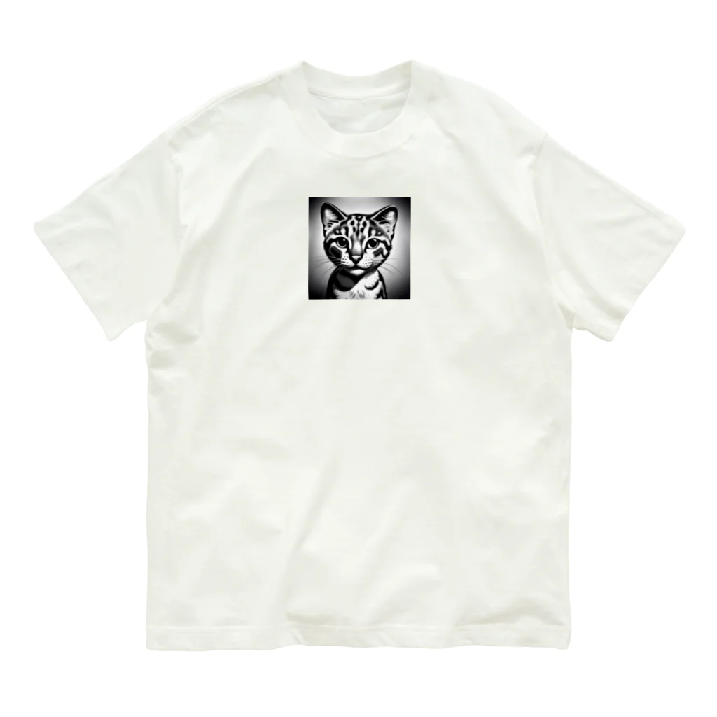 9neko6のサーバル オーガニックコットンTシャツ