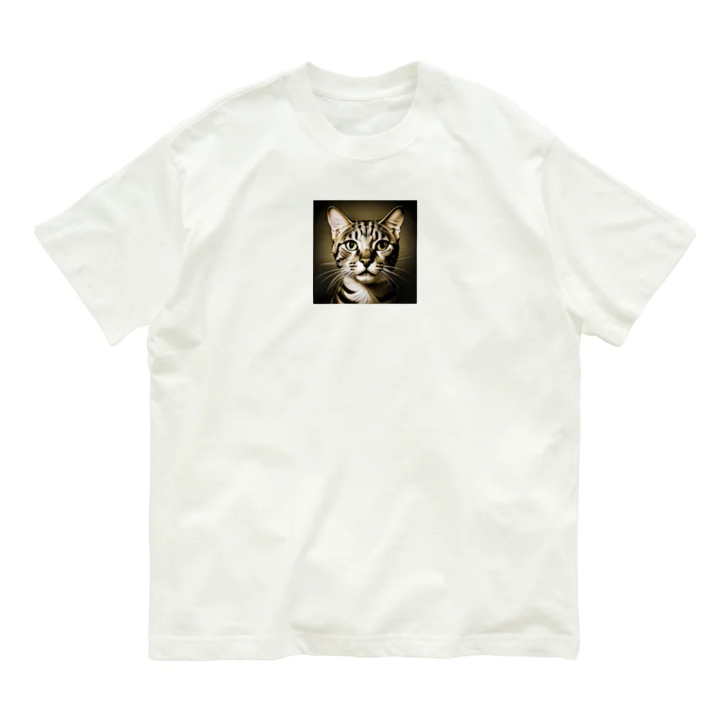 9neko6のサバンナキャット オーガニックコットンTシャツ