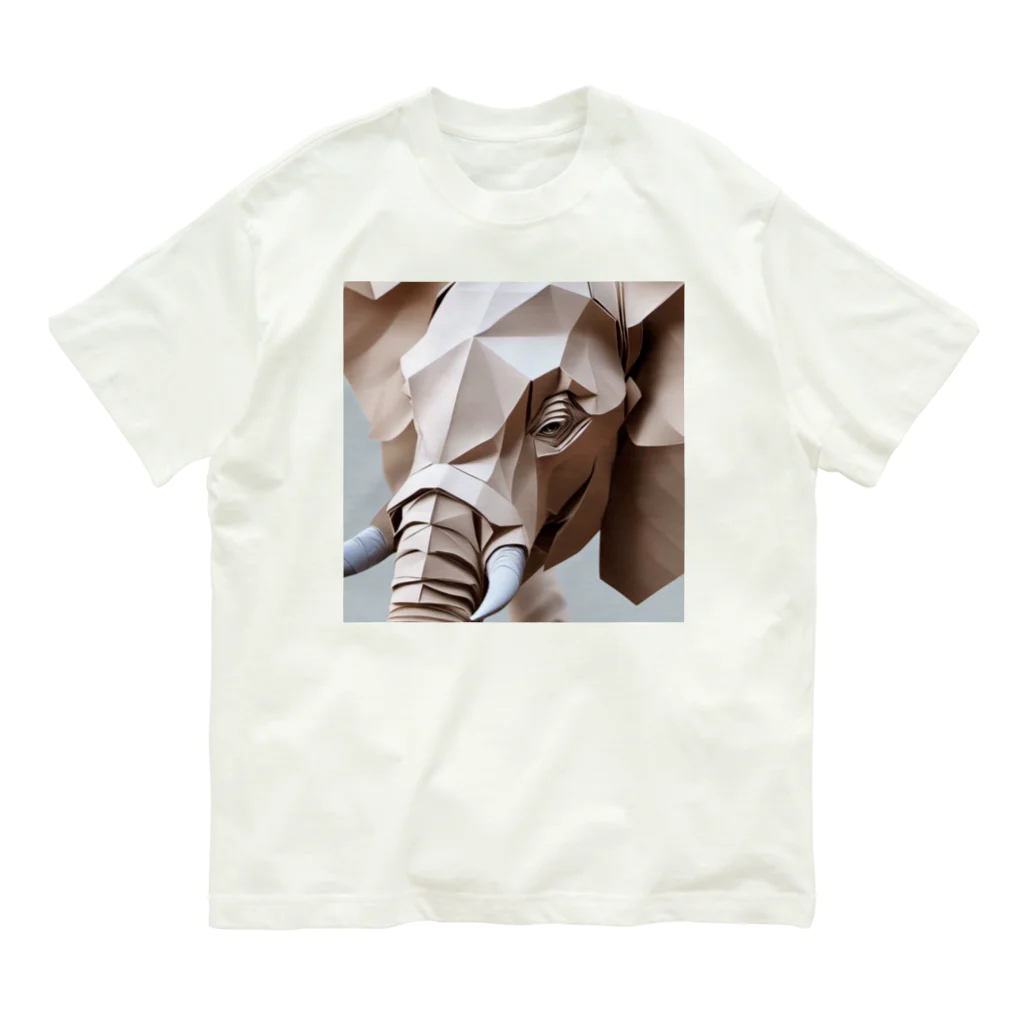 折紙動物のゾウ オーガニックコットンTシャツ