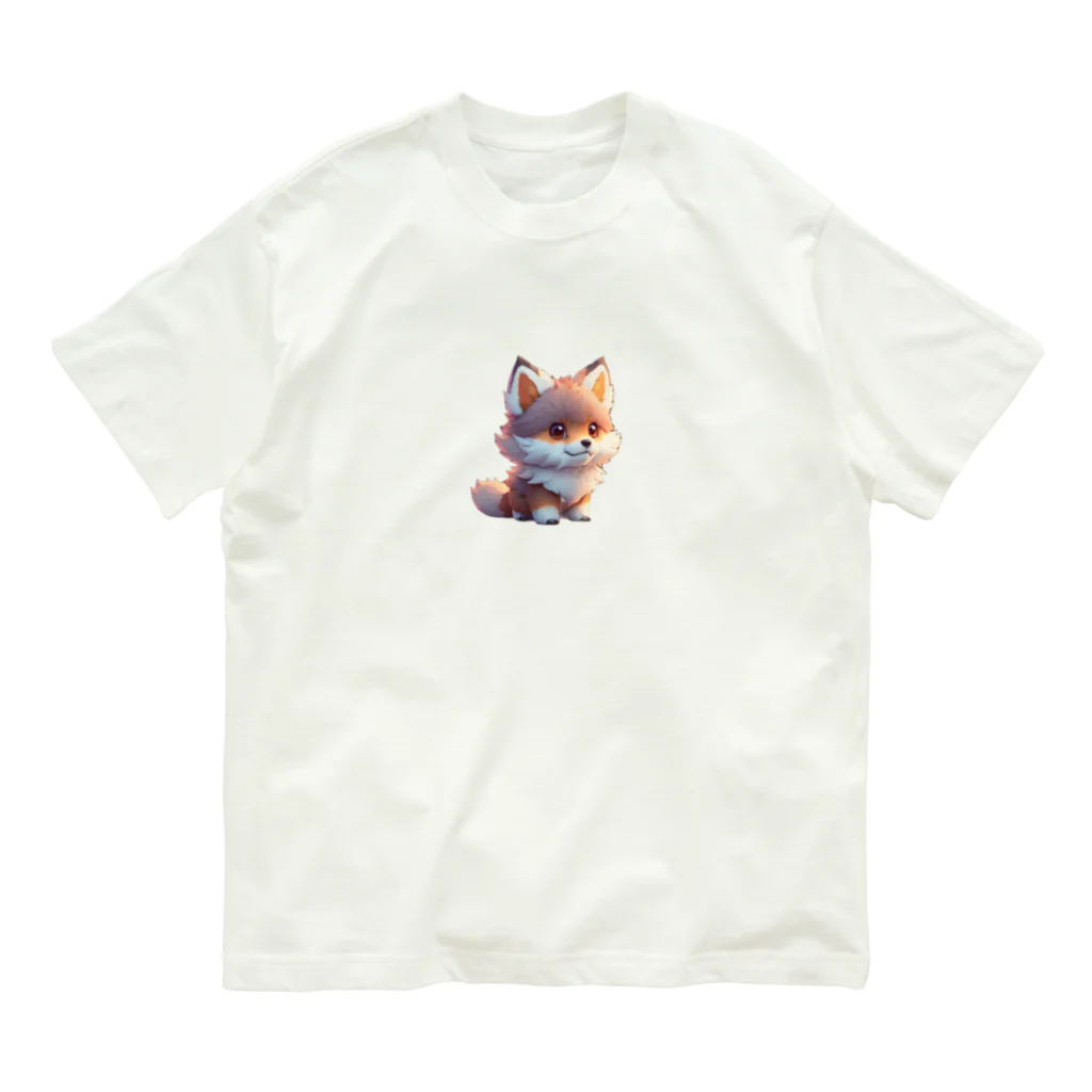 romi-yuのキツネくん オーガニックコットンTシャツ