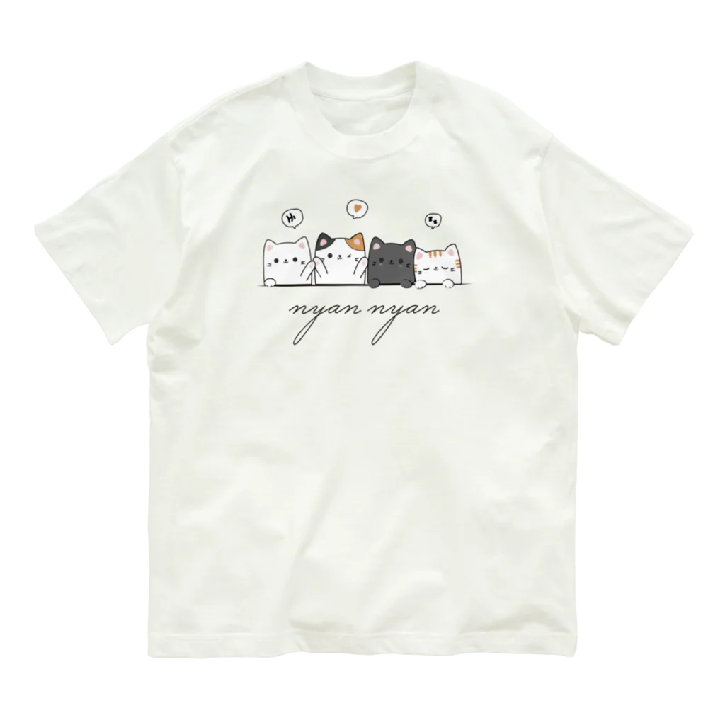 MEIMEI のNyan Nyan chan オーガニックコットンTシャツ