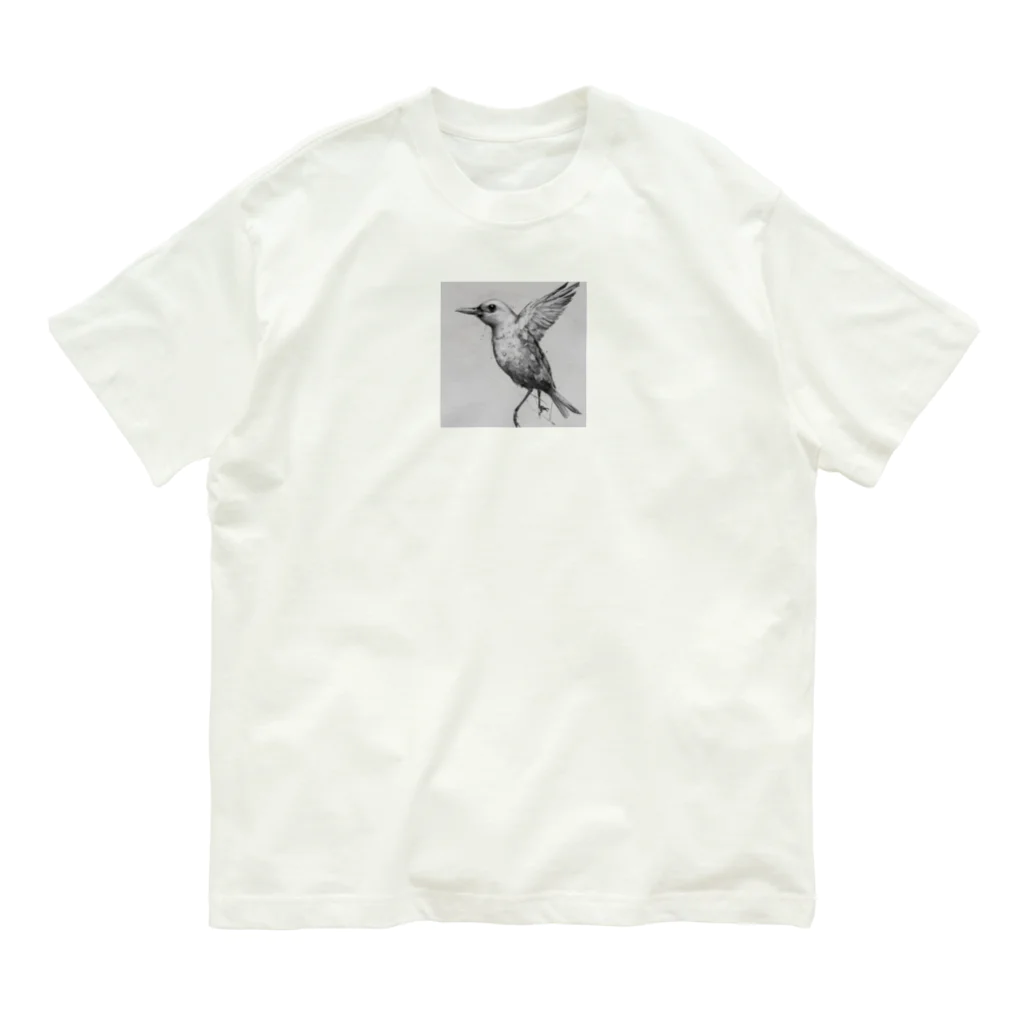 kezu-meの羽ばたく鳥 オーガニックコットンTシャツ