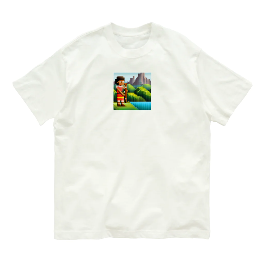 nomad4491のドット絵のディジュリドゥ オーガニックコットンTシャツ