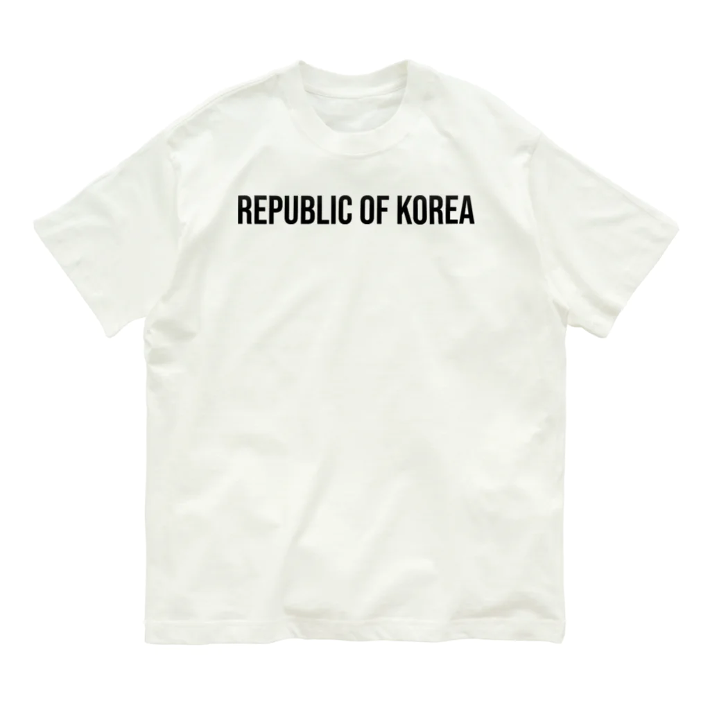 ON NOtEの韓国 ロゴブラック オーガニックコットンTシャツ