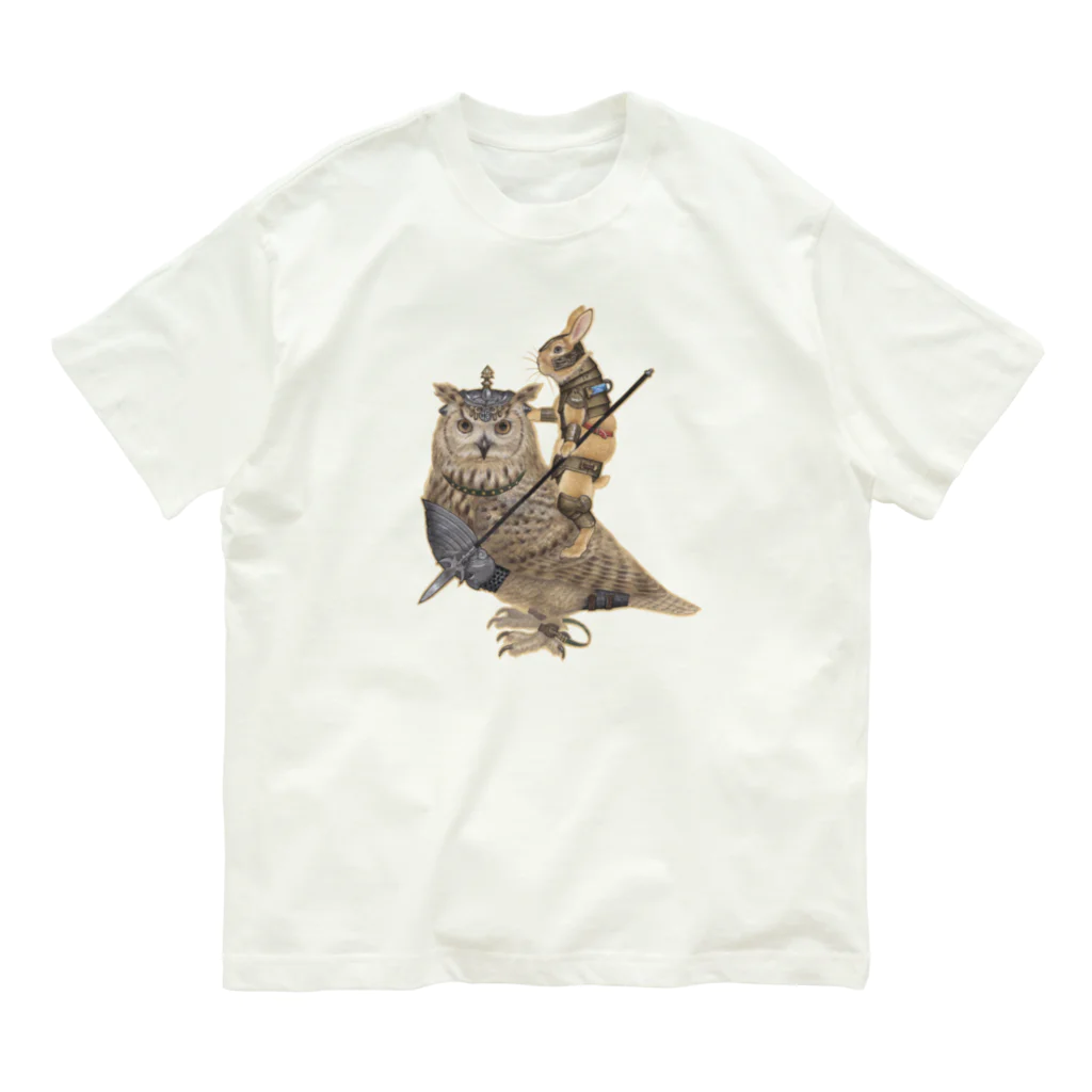 うさぎのうみちゃんねるショップの久保俊太郎作品 うさぎ騎兵No.113-うさぎのうみ Organic Cotton T-Shirt