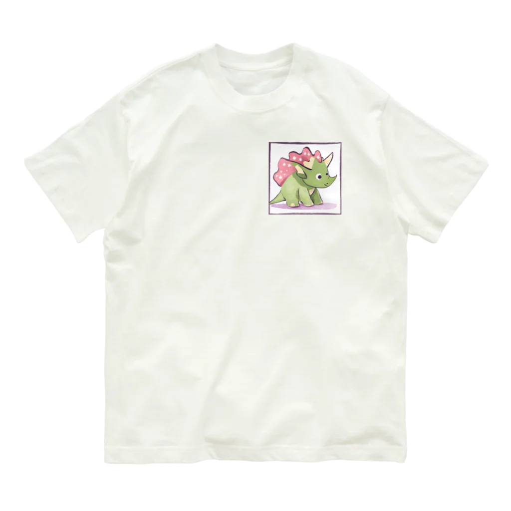 Sahaのトリケラトプスくん Organic Cotton T-Shirt