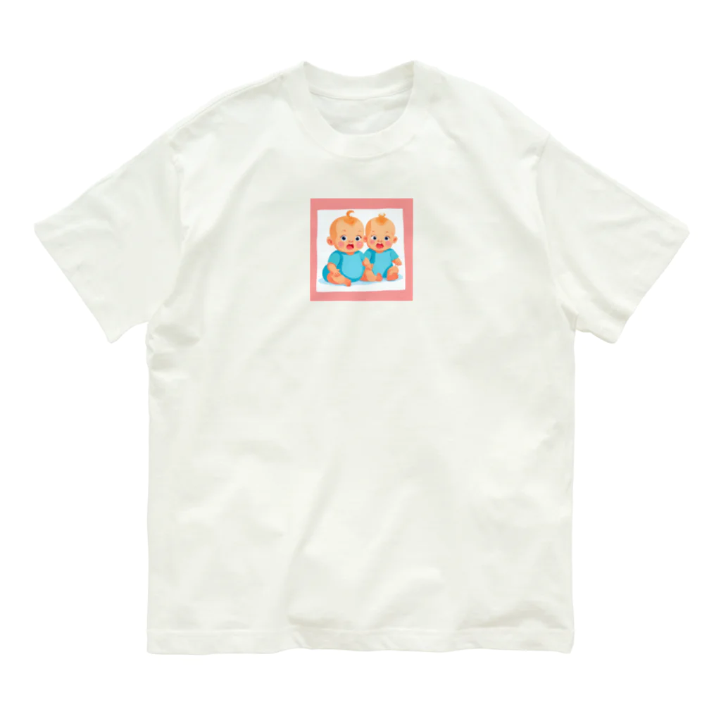 ラクダの店の双子ちゃん オーガニックコットンTシャツ