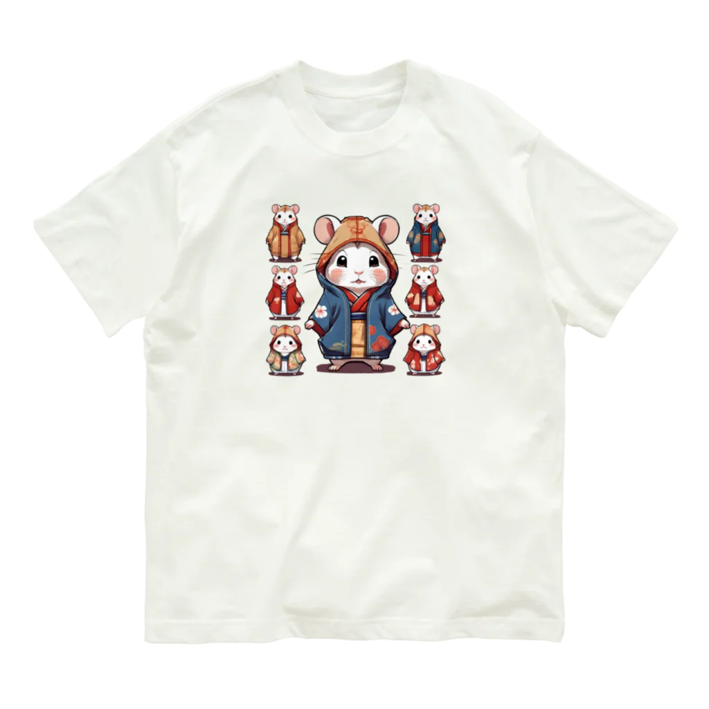 fujisan10の和装ハムちゃんず オーガニックコットンTシャツ