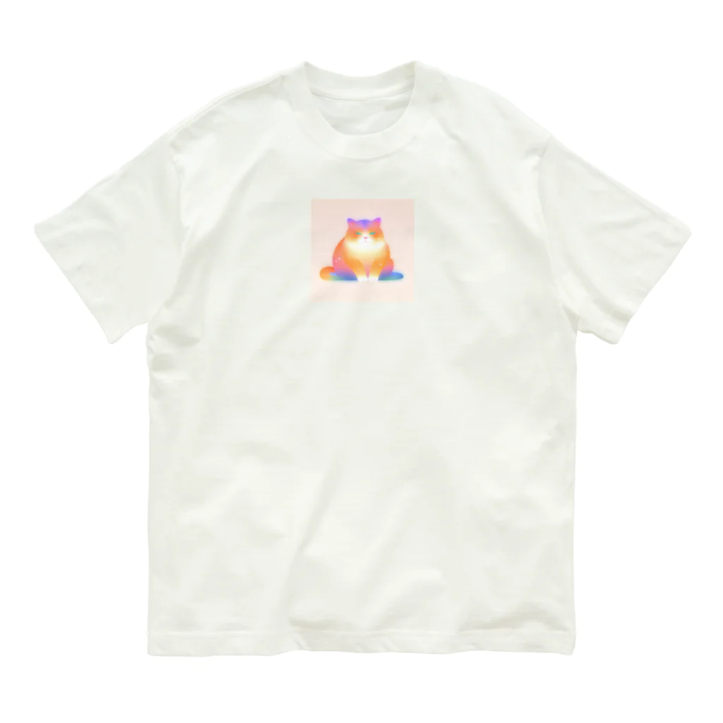 aoking_のグラデーション猫 オーガニックコットンTシャツ