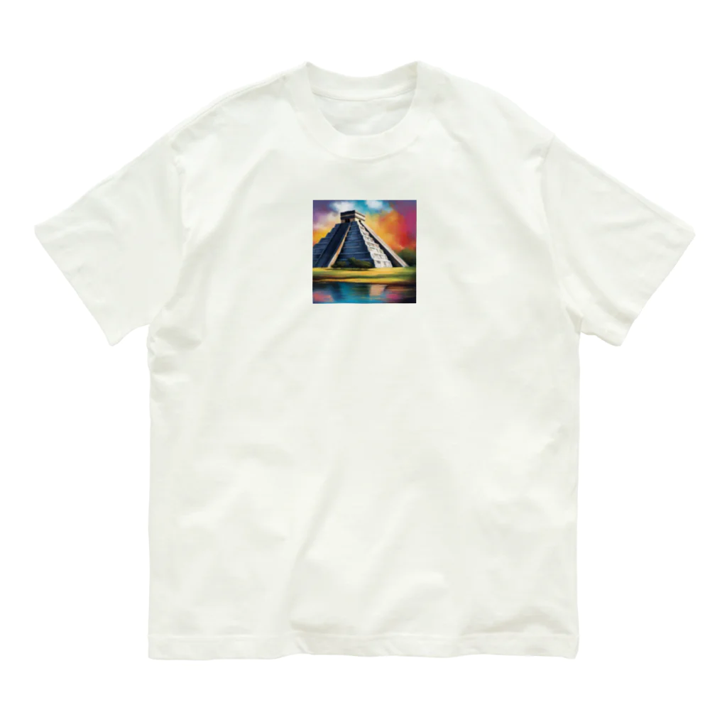 YoMiTの有名な観光スポットをイメージした画像：チチェン・イッツァ（メキシコ） Organic Cotton T-Shirt