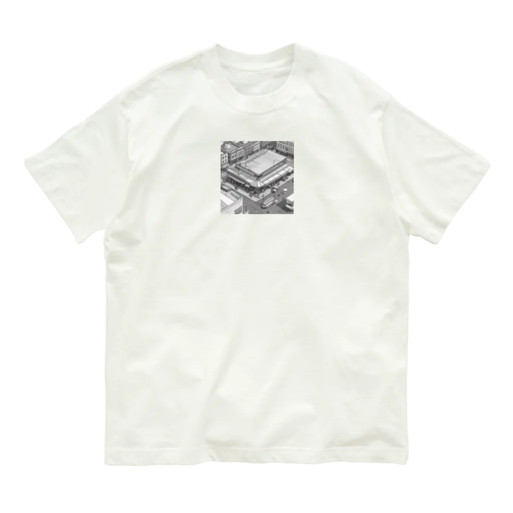 YoMiTの有名な観光スポットイメージ画像：シアトルのパイクプレイスマーケット（アメリカ、ワシントン州） Organic Cotton T-Shirt