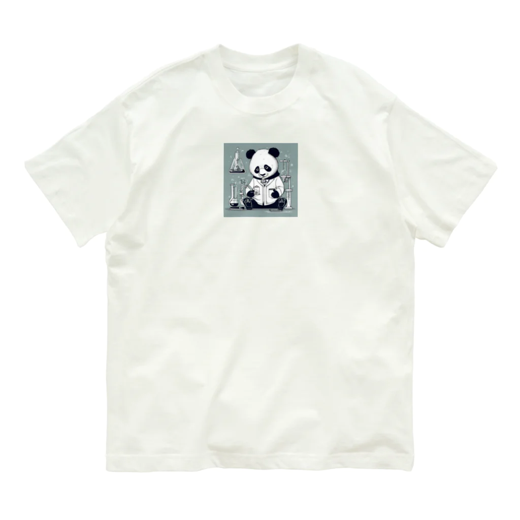 『勝手に』工場長 /KATTEの派遣パンダ(科学者ver.) Organic Cotton T-Shirt